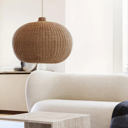 Vintage Rattan Droplight Pendant Lamp