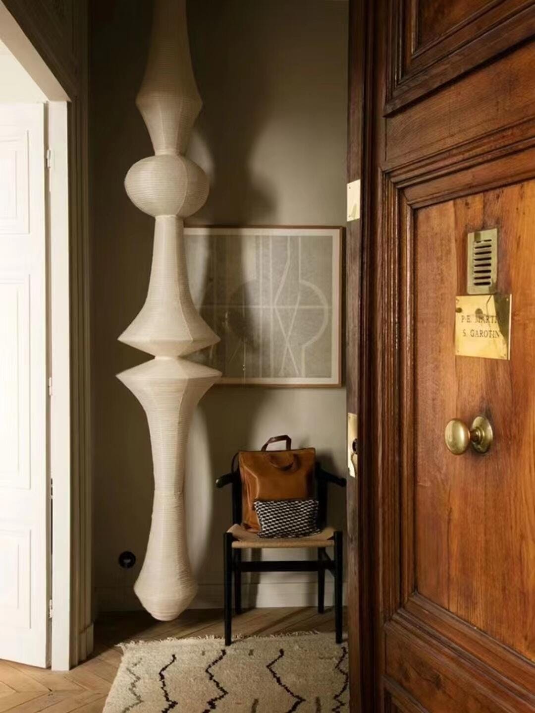 Washi Paper E Hanging light Pendant Swag Light