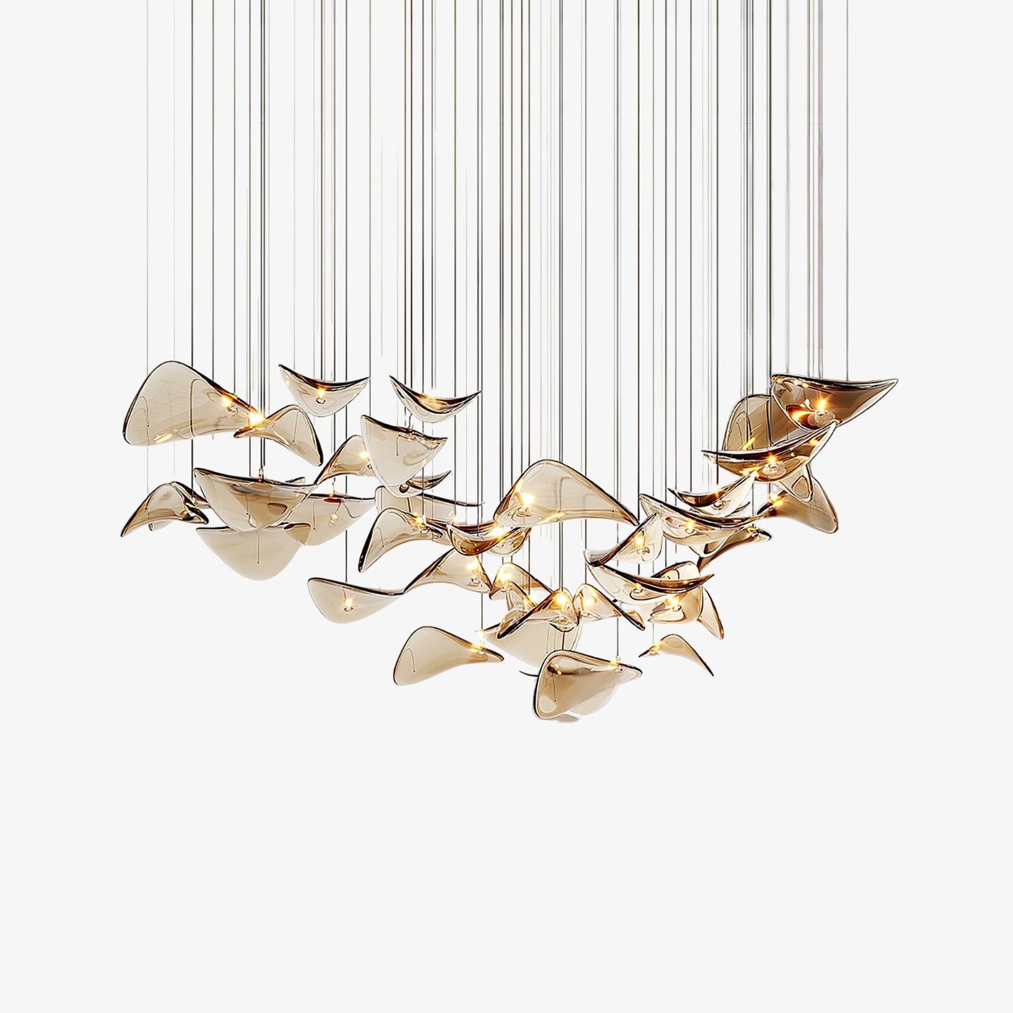 Wave Floating Leaf Gasolier Chandelier