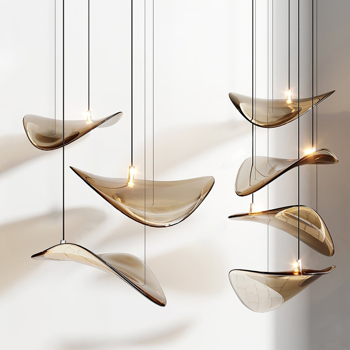 Wave Floating Leaf Gasolier Chandelier