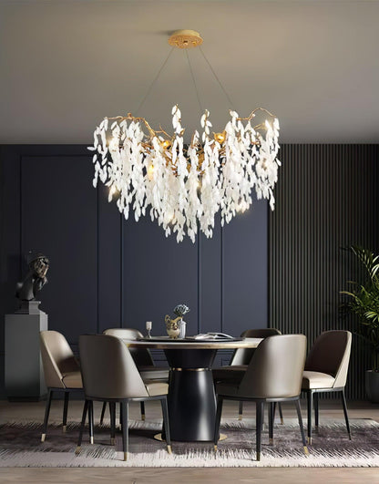 White Jade Branch Brass Gasolier Chandelier