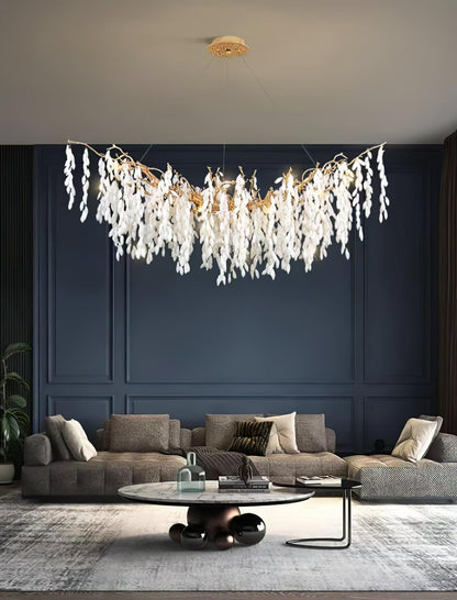 White Jade Branch Brass Gasolier Chandelier