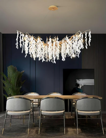 White Jade Branch Brass Gasolier Chandelier