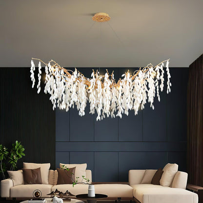 White Jade Branch Brass Gasolier Chandelier