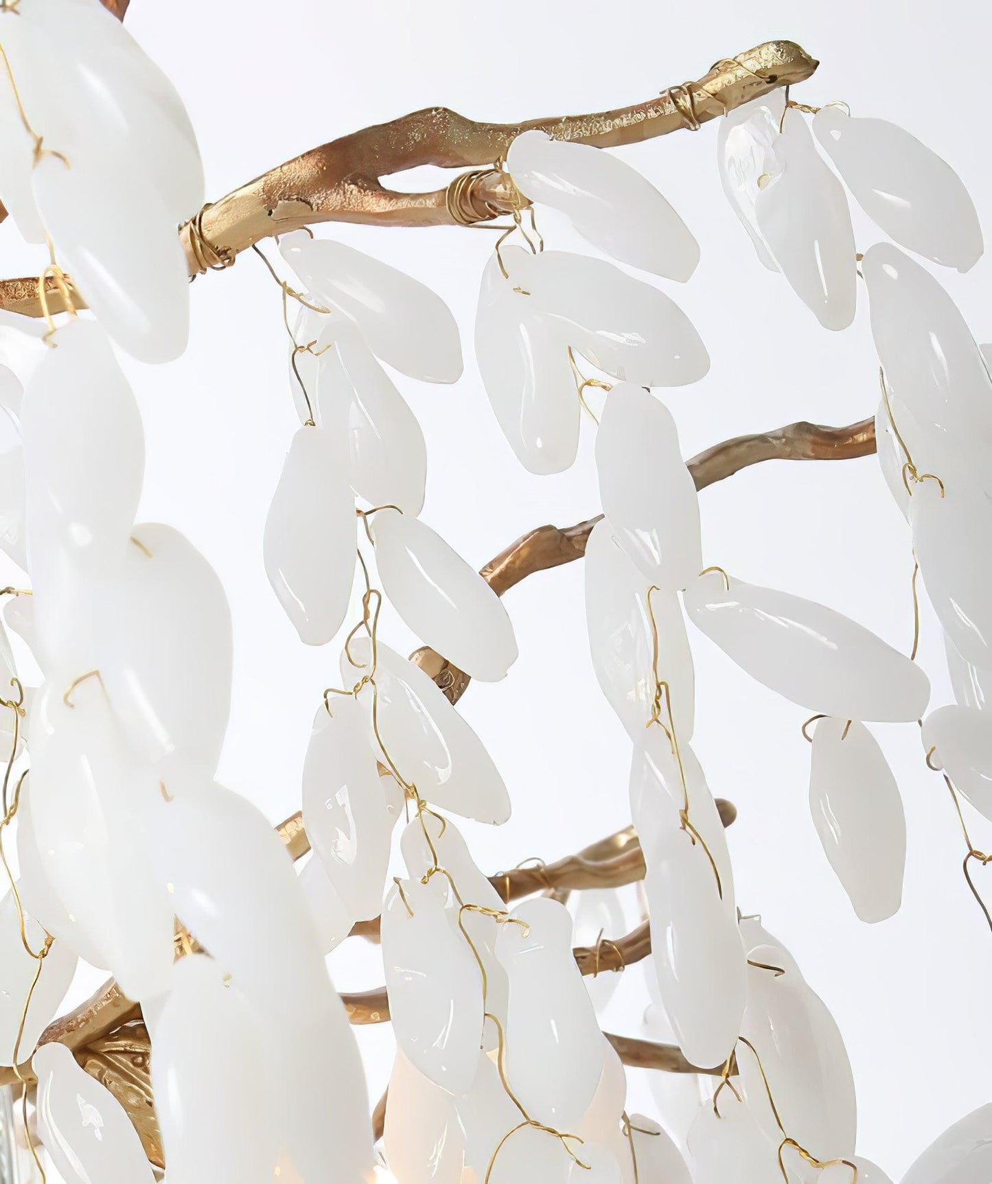 White Jade Branch Brass Gasolier Chandelier