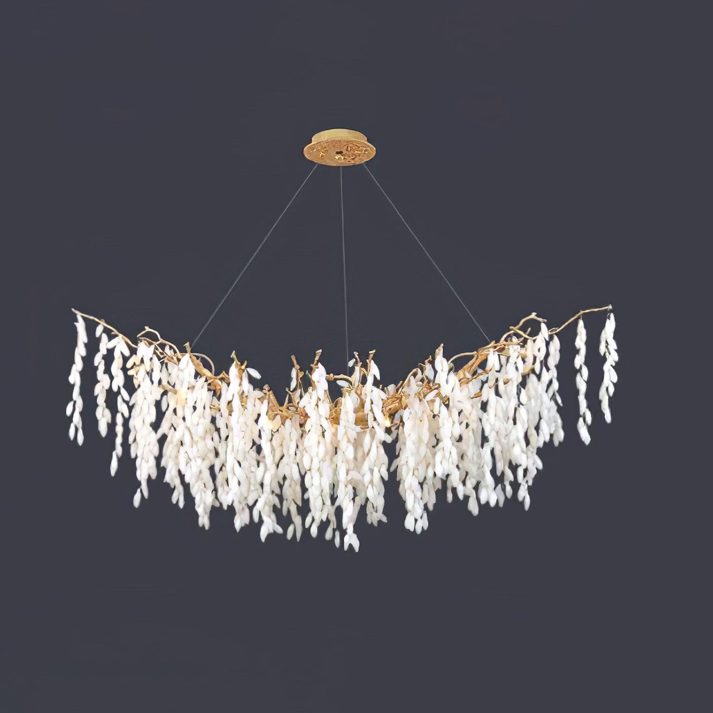 White Jade Branch Brass Gasolier Chandelier
