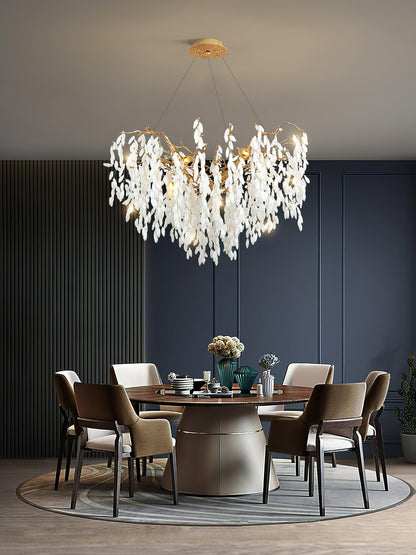 White Jade Branch Brass Gasolier Chandelier