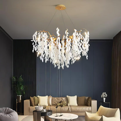 White Jade Branch Brass Gasolier Chandelier