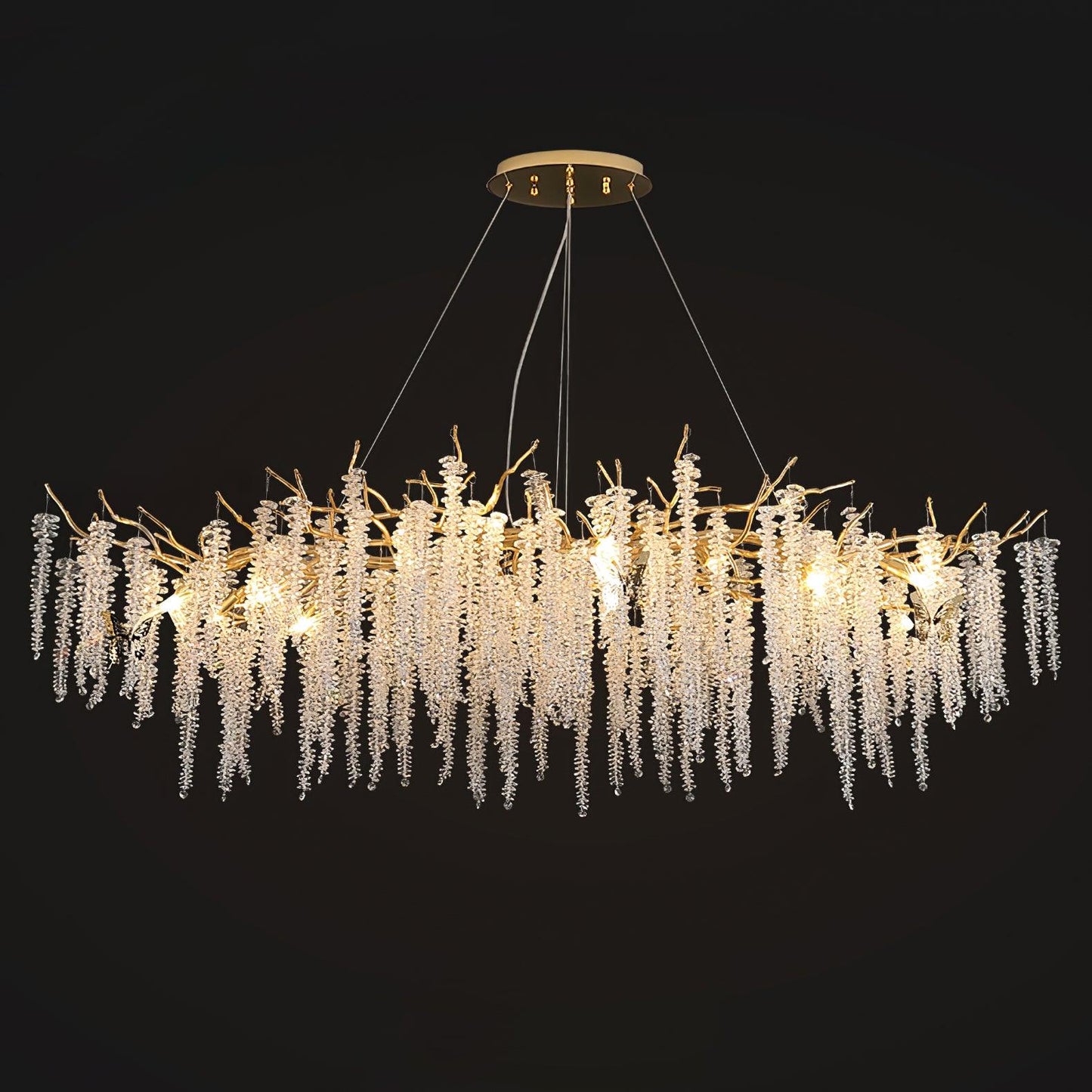 Wisteria Flower Crystal Candelabrum Chandelier