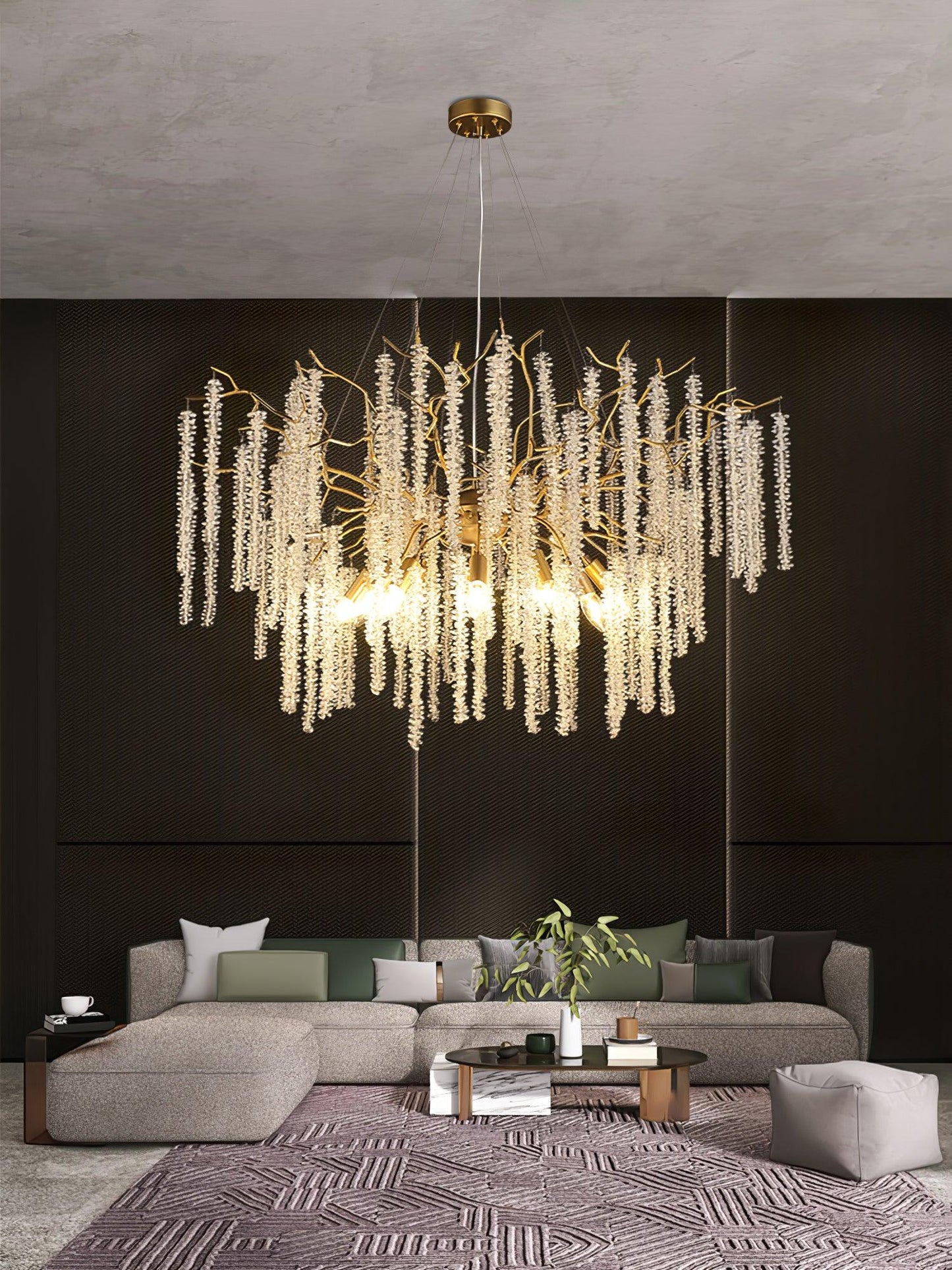 Wisteria Flower Crystal Candelabrum Chandelier