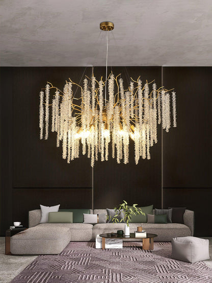 Wisteria Flower Crystal Candelabrum Chandelier