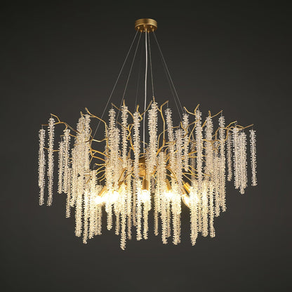Wisteria Flower Crystal Candelabrum Chandelier