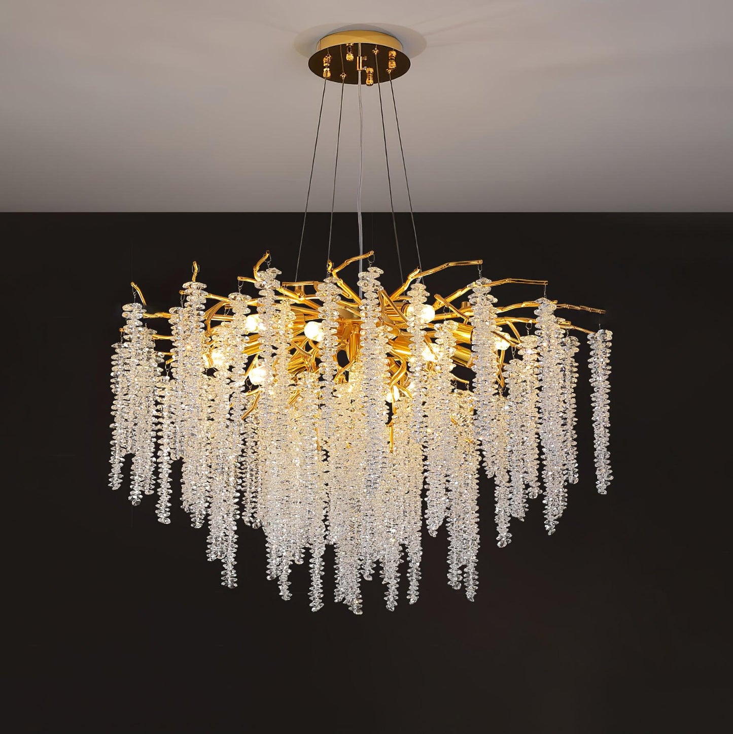 Wisteria Flower Crystal Candelabrum Chandelier