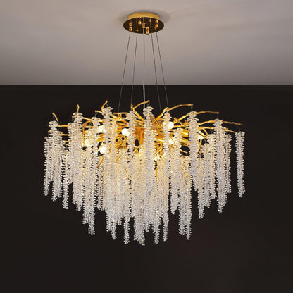 Wisteria Flower Crystal Candelabrum Chandelier