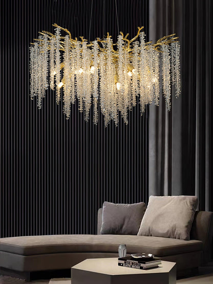 Wisteria Flower Crystal Candelabrum Chandelier