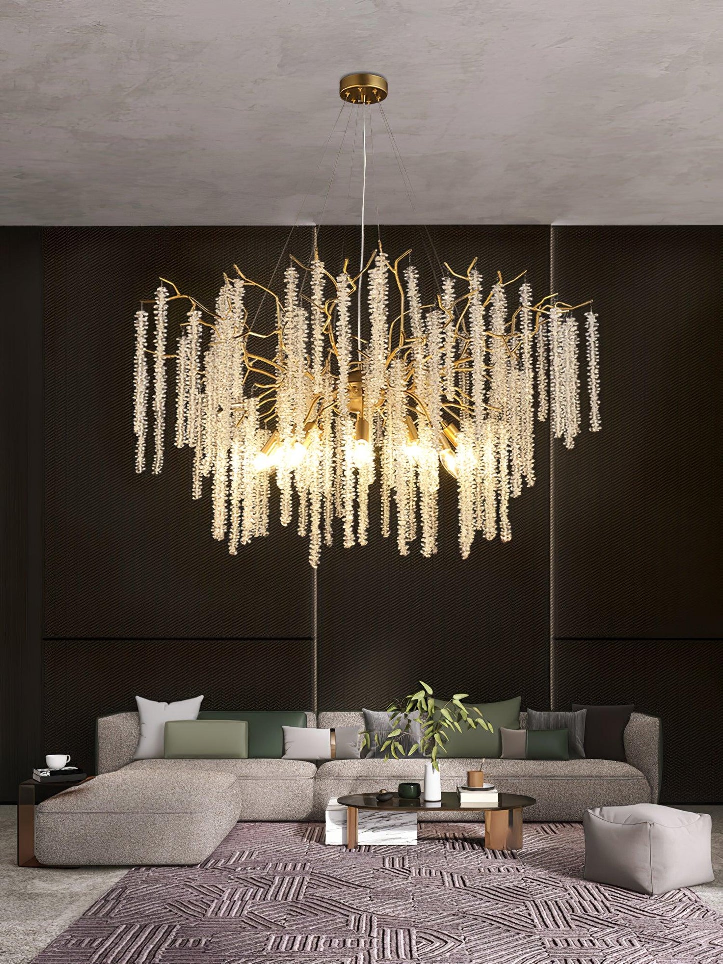 Wisteria Flower Crystal Candelabrum Chandelier