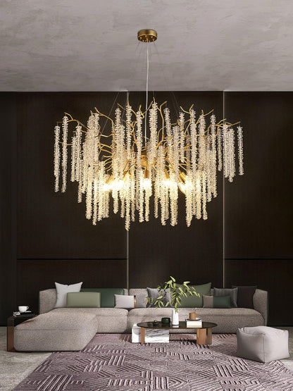 Wisteria Flower Crystal Candelabrum Chandelier