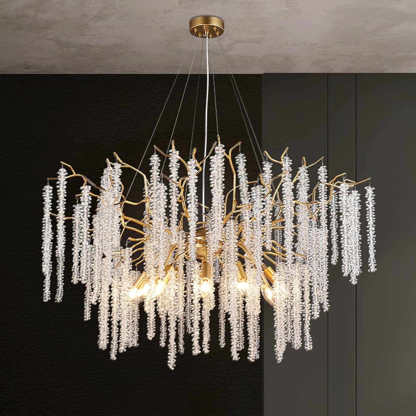 Wisteria Flower Crystal Candelabrum Chandelier