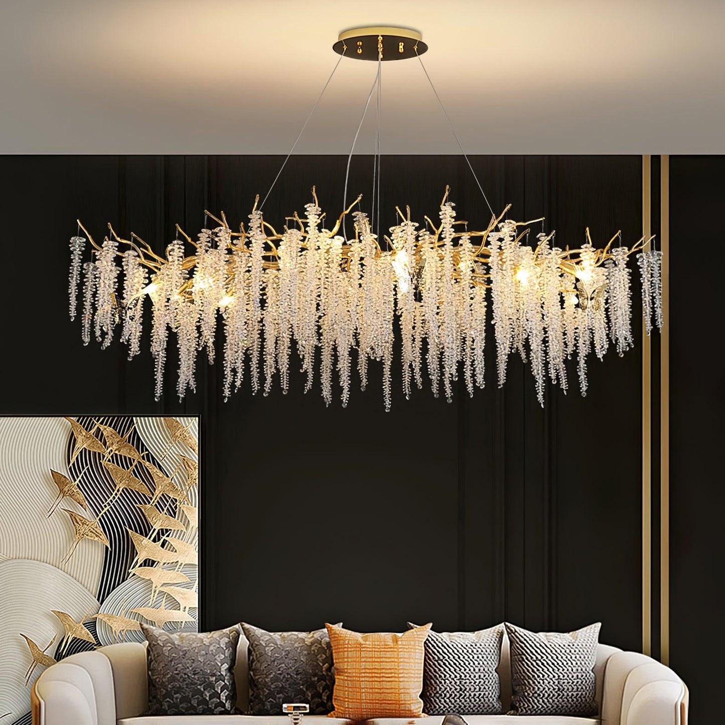 Wisteria Flower Crystal Candelabrum Chandelier