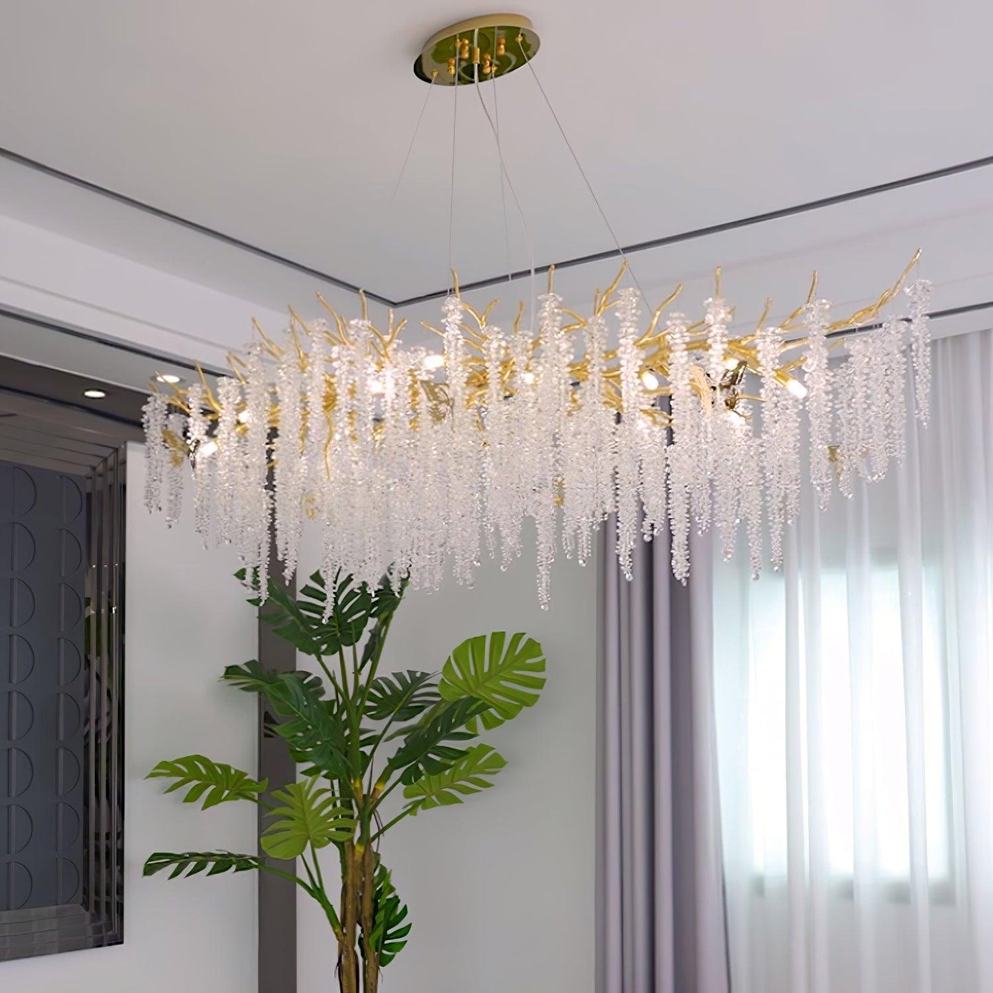 Wisteria Flower Crystal Candelabrum Chandelier