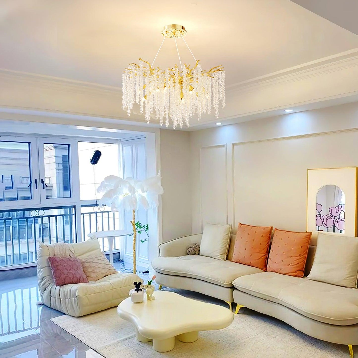 Wisteria Flower Crystal Candelabrum Chandelier