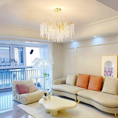 Wisteria Flower Crystal Candelabrum Chandelier