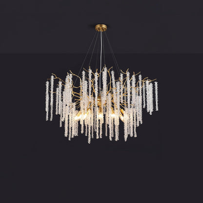 Wisteria Flower Crystal Candelabrum Chandelier