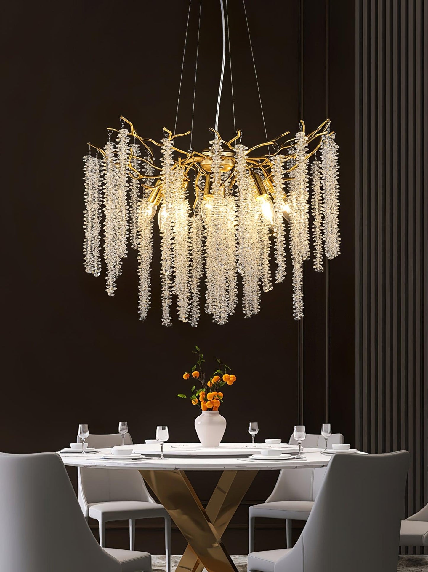 Wisteria Flower Crystal Candelabrum Chandelier