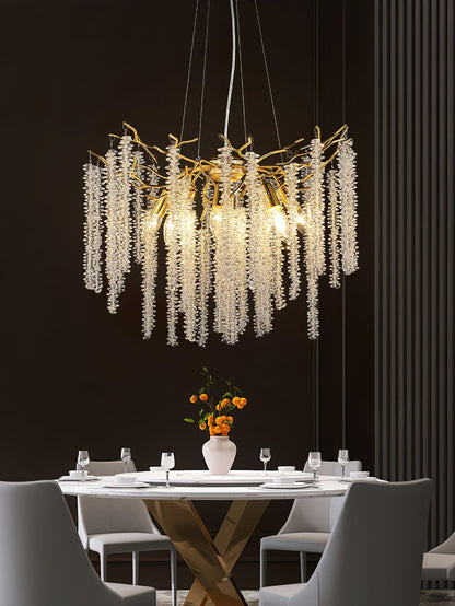 Wisteria Flower Crystal Candelabrum Chandelier