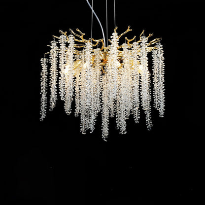 Wisteria Flower Crystal Candelabrum Chandelier