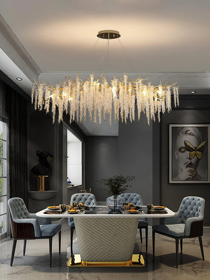 Wisteria Flower Crystal Candelabrum Chandelier