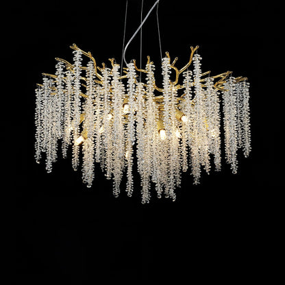 Wisteria Flower Crystal Candelabrum Chandelier