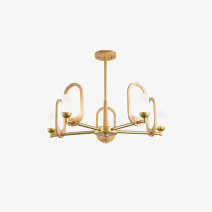 Wood Art Halo Gasolier Chandelier