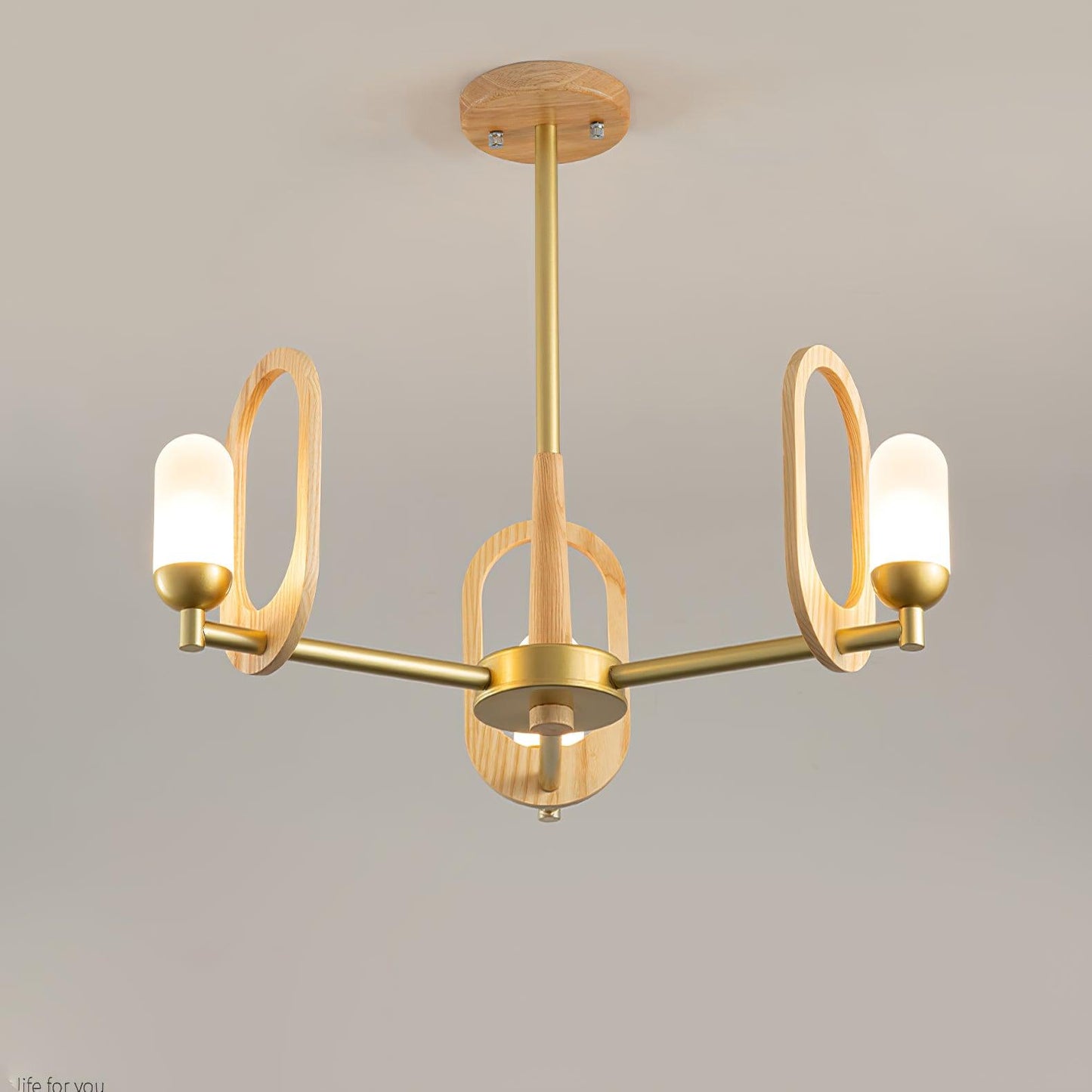 Wood Art Halo Gasolier Chandelier
