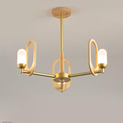 Wood Art Halo Gasolier Chandelier