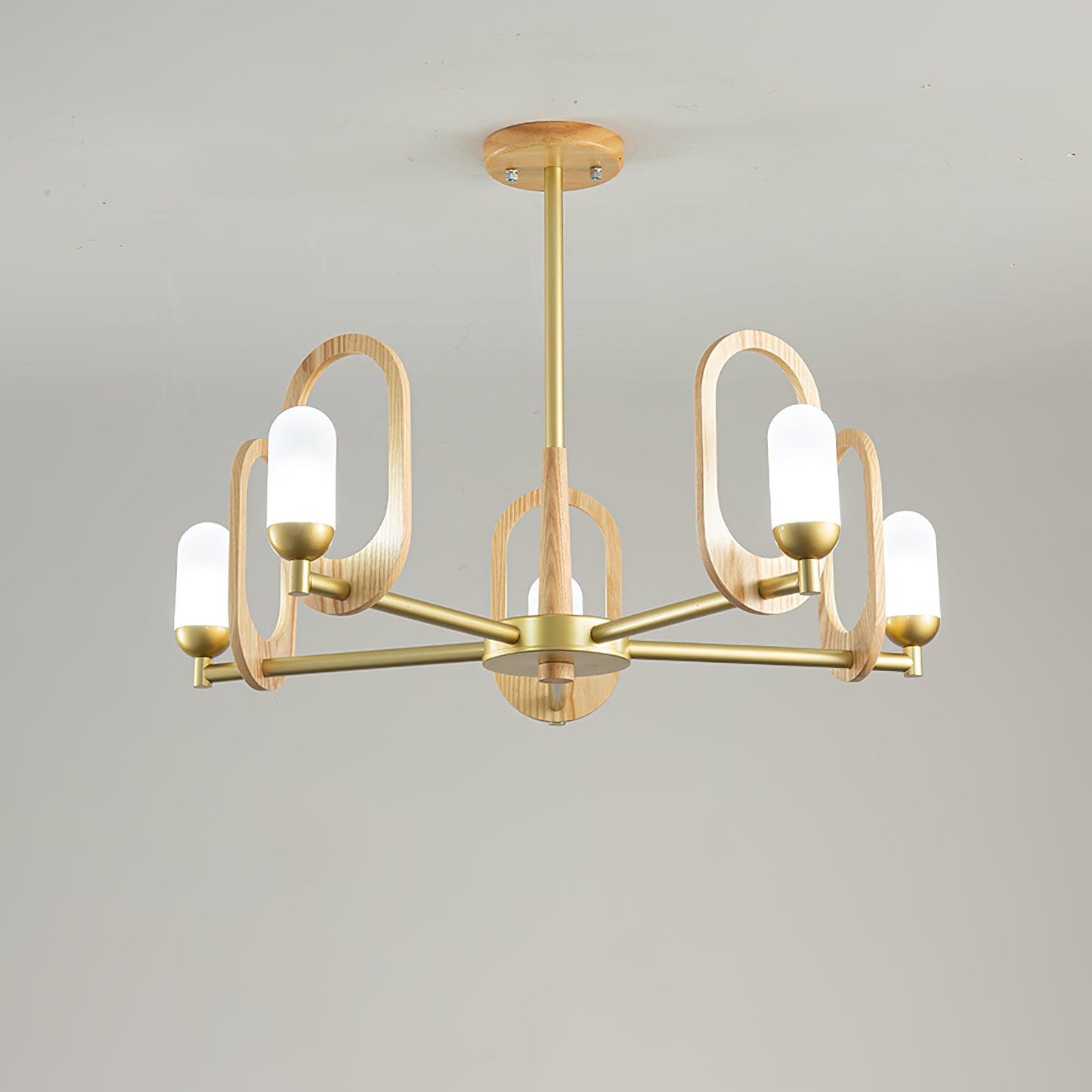 Wood Art Halo Gasolier Chandelier