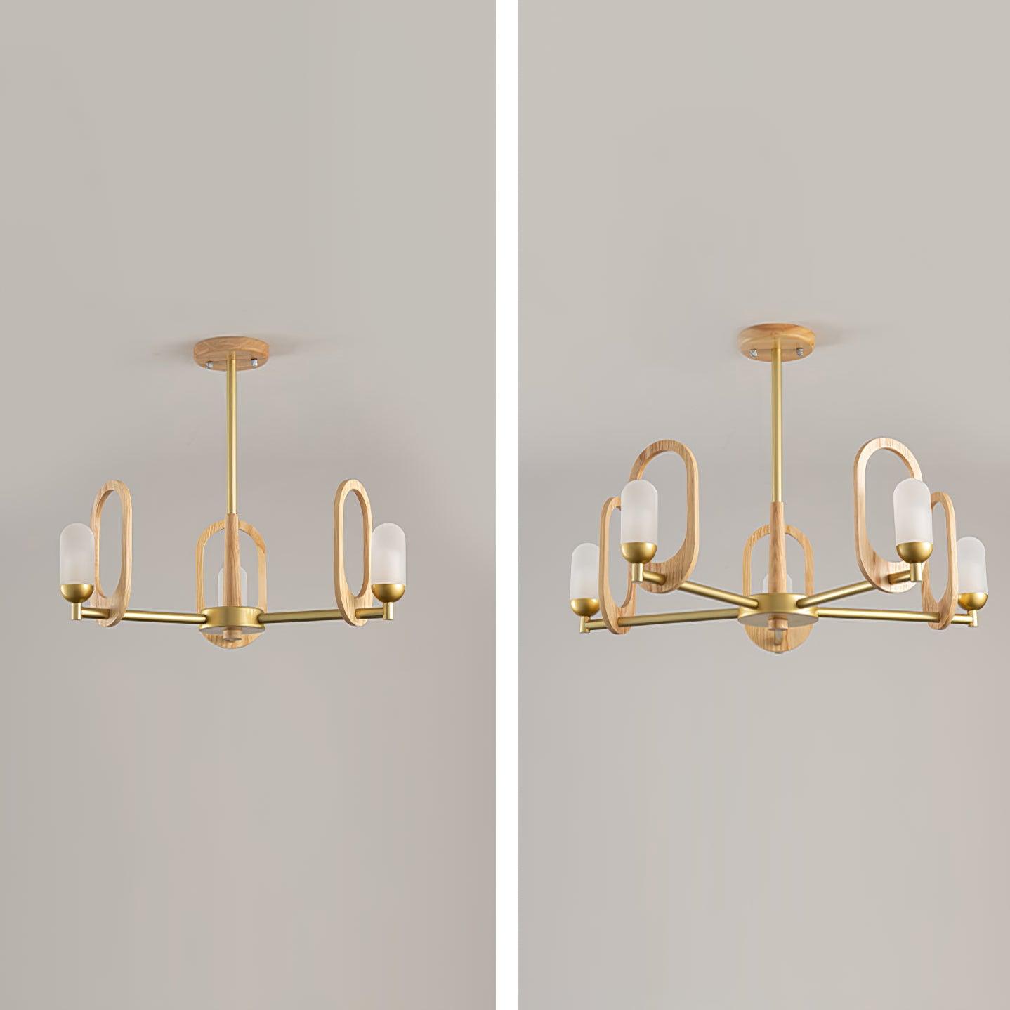 Wood Art Halo Gasolier Chandelier