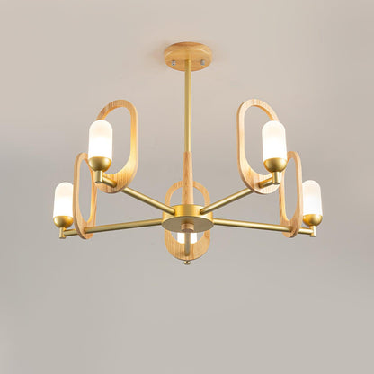 Wood Art Halo Gasolier Chandelier