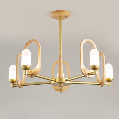 Wood Art Halo Gasolier Chandelier