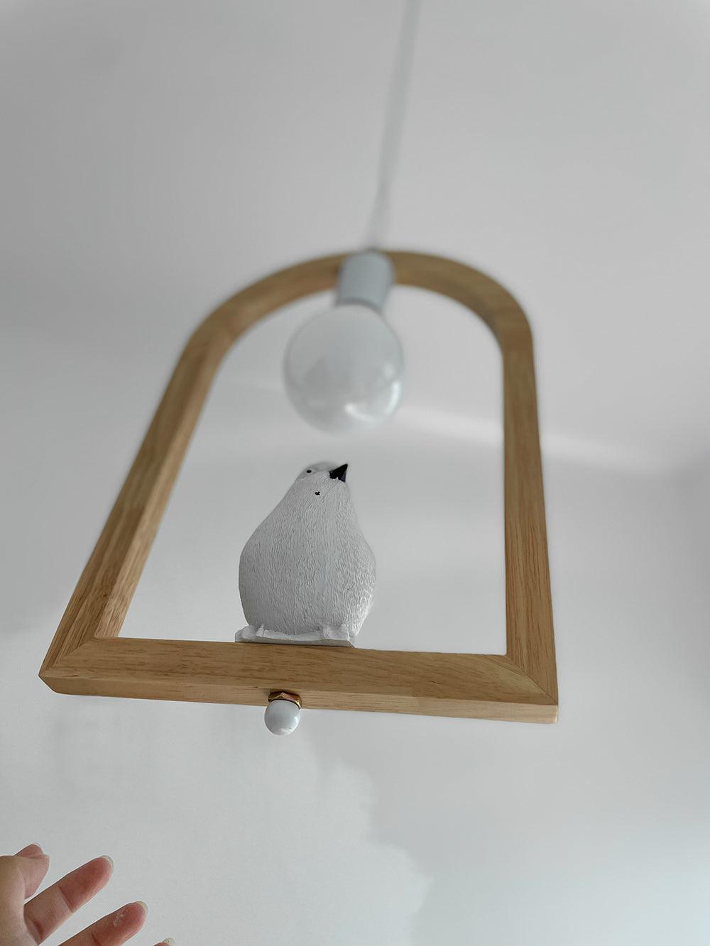Wood Bird Resin Houselight Pendant Light