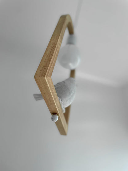 Wood Bird Resin Houselight Pendant Light
