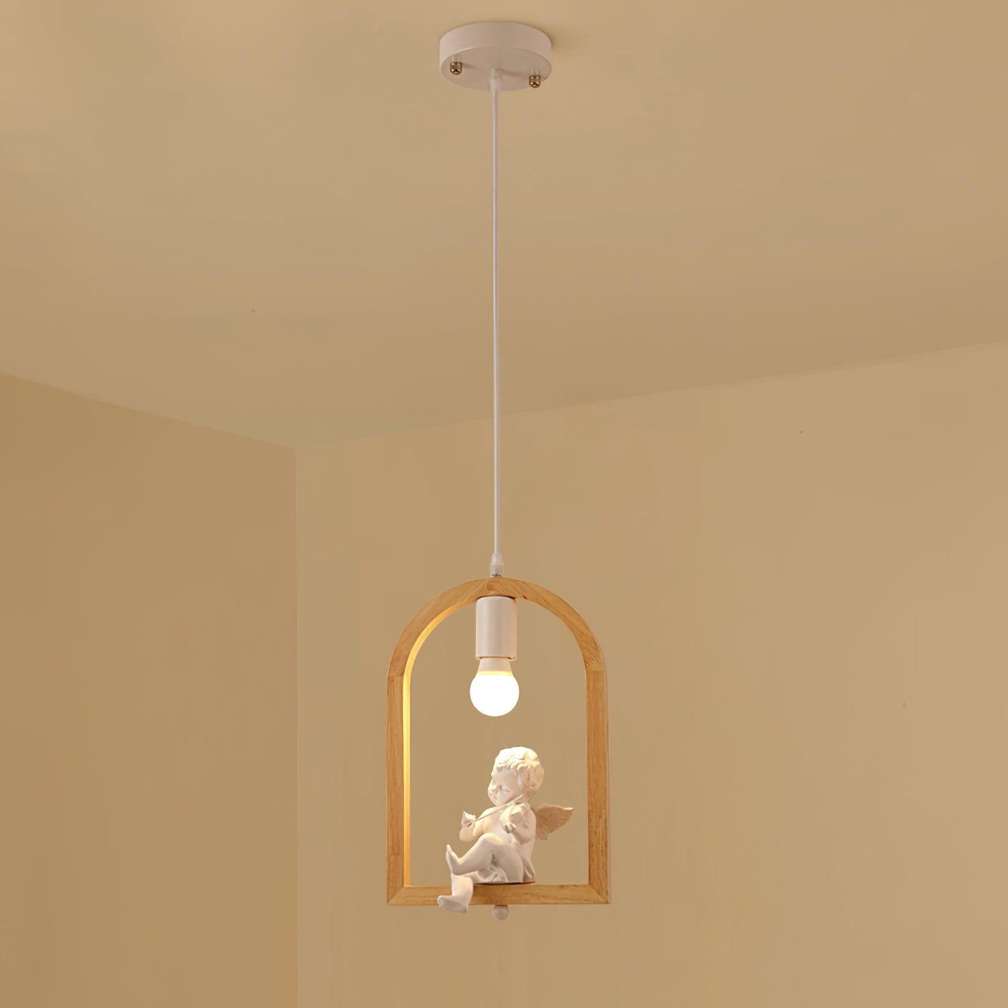 Wood Bird Resin Houselight Pendant Light