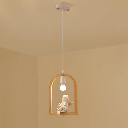 Wood Bird Resin Houselight Pendant Light
