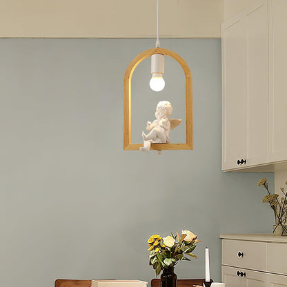 Wood Bird Resin Houselight Pendant Light