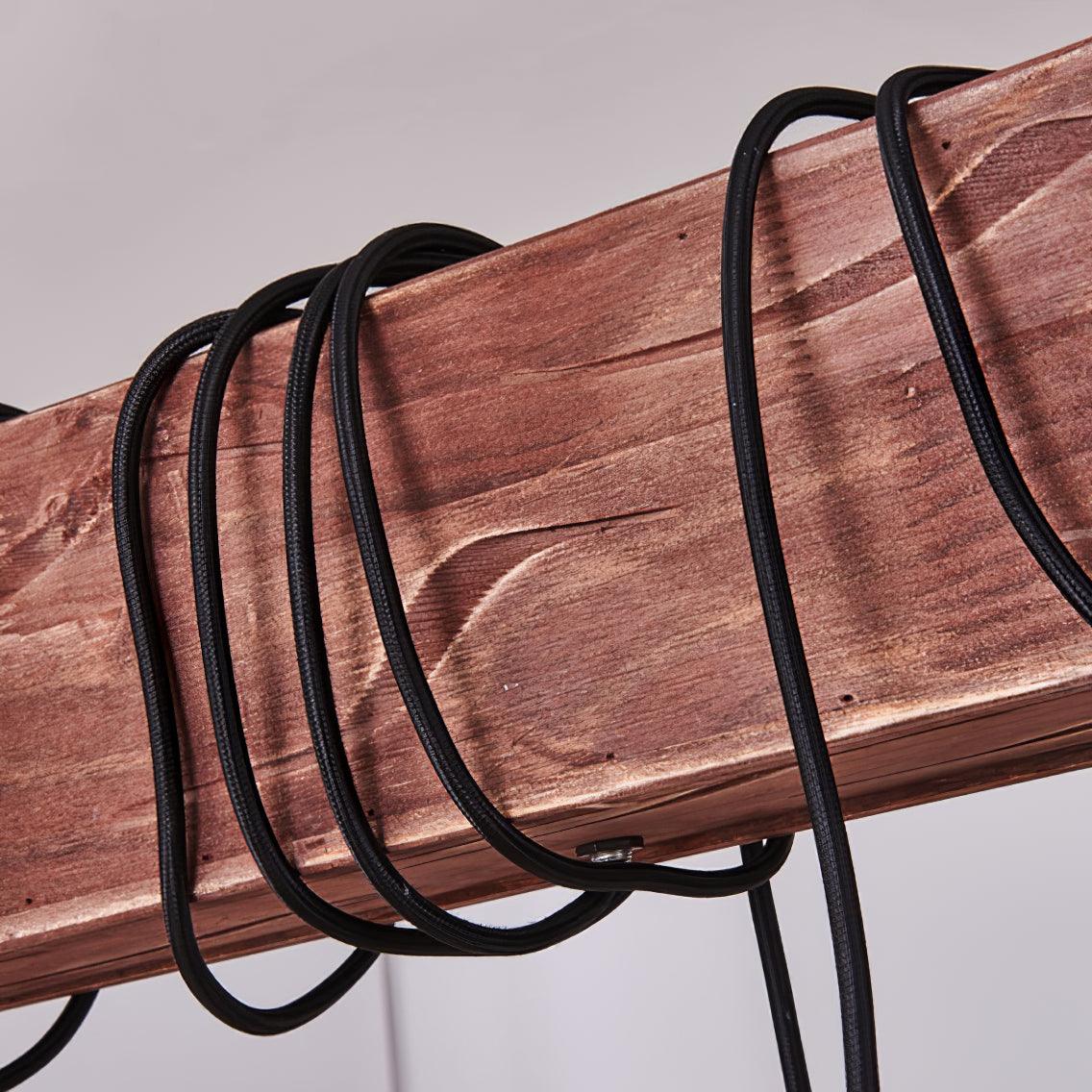 Wood Hanging Multi Gasolier Chandelier
