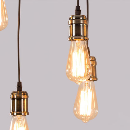 Wood Hanging Multi Gasolier Chandelier