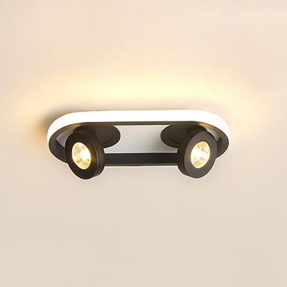 Rectangular Strip Flush Mount Kitchen Lighting Ceiling Light with Adjustable 2 Spotlight