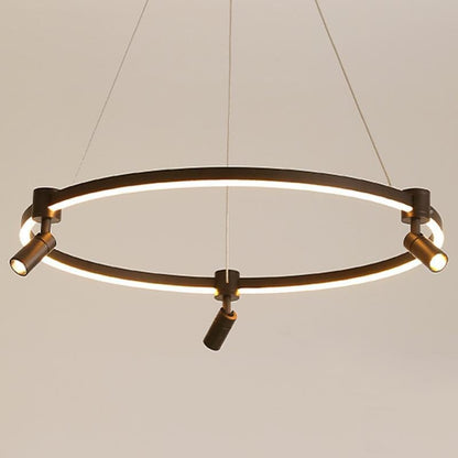 Heads Spotlight Circle Linear LED Chandelier Ceiling Lights with Remote Control