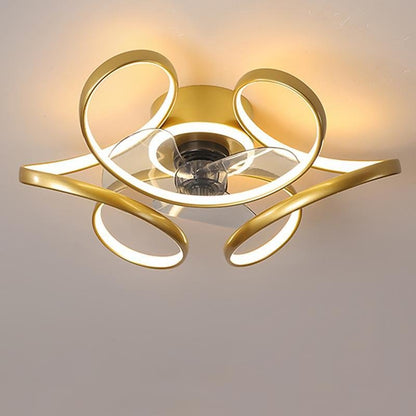 18" Flower Shaped Modern Ceiling Fans Light with Remote Chandelier with Fan