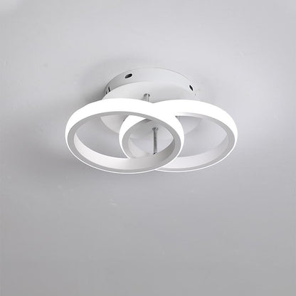 2 Circle Flush Mount Lighting Fixtures Metal LED Living Room Ceiling Lights